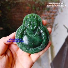 MẶT DÂY CHUYỀN PHẬT DI LẶC NGỌC BÍCH XANH  - size LỚN