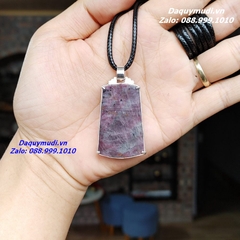 MẶT DÂY CHUYỀN ĐÁ RUBY TỰ NHIÊN  CÓ BỌC BẠC