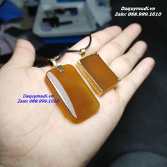 MẶT DÂY CHUYỀN VÔ SỰ BÀI ĐÁ MÃ NÃO VÀNG CAM TỰ NHIÊN