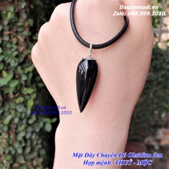 MẶT DÂY CHUYỀN ĐÁ OBSIDIAN ĐEN TỰ NHIÊN