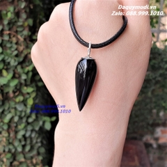 MẶT DÂY CHUYỀN ĐÁ OBSIDIAN ĐEN TỰ NHIÊN