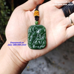 MẶT DÂY CHUYỀN HỒ LY NIỆM PHẬT NGỌC BÍCH XANH TỰ NHIÊN - HÀNG ĐẸP