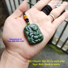 MẶT DÂY CHUYỀN HỒ LY NIỆM PHẬT NGỌC BÍCH XANH TỰ NHIÊN - HÀNG ĐẸP