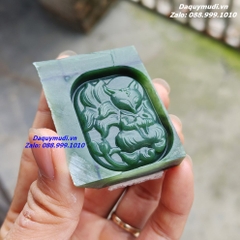 MẶT DÂY CHUYỀN HỒ LY NIỆM PHẬT NGỌC BÍCH XANH TỰ NHIÊN - HÀNG ĐẸP