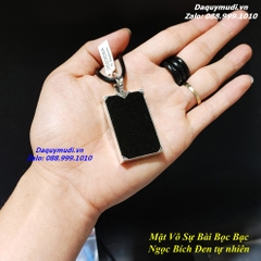 DÂY CHUYỀN MẶT NGỌC BÍCH ĐEN BỌC BẠC