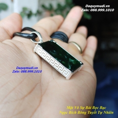 MẶT DÂY CHUYỀN NGỌC BÍCH XANH BÔNG TUYẾT BỌC BẠC