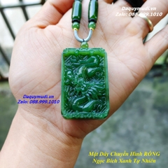 MẶT DÂY CHUYỀN RỒNG NGỌC BÍCH XANH TỰ NHIÊN - HÀNG VIP