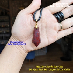 MẶT DÂY CHUYỀN NAM ĐÁ JASPER ĐỎ - ĐÁ NGỌC BÍCH ĐỎ TỰ NHIÊN
