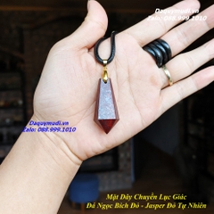 MẶT DÂY CHUYỀN NAM ĐÁ JASPER ĐỎ - ĐÁ NGỌC BÍCH ĐỎ TỰ NHIÊN