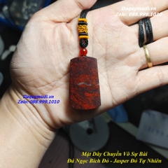 MẶT DÂY CHUYỀN NAM ĐÁ JASPER ĐỎ - ĐÁ NGỌC BÍCH ĐỎ TỰ NHIÊN