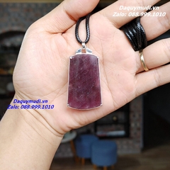 MẶT DÂY CHUYỀN ĐÁ RUBY TỰ NHIÊN  CÓ BỌC BẠC