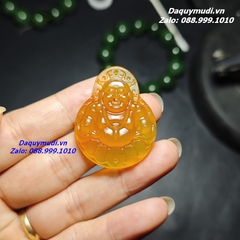 MẶT DÂY CHUYỀN PHẬT DI LẶC ĐÁ MÃ NÃO VÀNG CAM TỰ NHIÊN