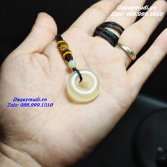 MẶT DÂY CHUYỀN KHẤU BÌNH AN NGỌC TỤ NHAM MÀU VÀNG