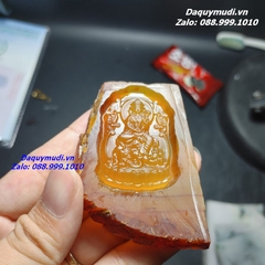 MẶT DÂY CHUYỀN PHỔ HIỀN BỒ TÁT ĐÁ MÃ NÃO VÀNG CAM TỰ NHIÊN