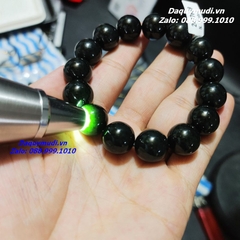 VÒNG TAY NGỌC BÍCH ĐEN TỰ NHIÊN 14MM