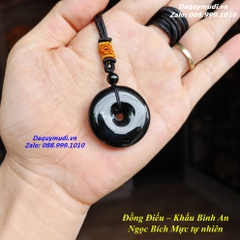 MẶT DÂY CHUYỀN KHẤU BÌNH AN NGỌC BÍCH ĐEN