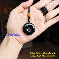 MẶT DÂY CHUYỀN KHẤU BÌNH AN NGỌC BÍCH ĐEN