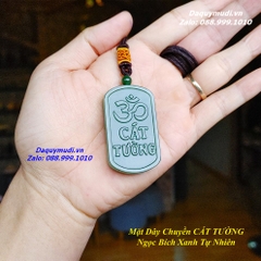 MẶT DÂY CHUYỀN KHẮC CHỮ CÁT TƯỜNG NGỌC BÍCH XANH TỰ NHIÊN