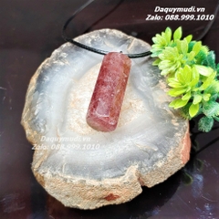 MẶT DÂY CHUYỀN BÁT GIÁC ĐÁ THẠCH ANH DÂU TÂY HỒNG