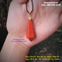 MẶT DÂY CHUYỀN NAM ĐÁ JASPER ĐỎ - NGỌC BÍCH ĐỎ TỰ NHIÊN