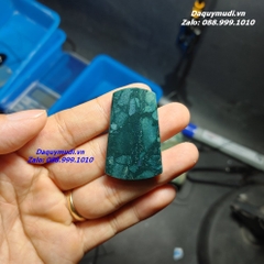 MẶT DÂY CHUYỀN ĐÁ MÃ NÃO XANH LAM BỌC VIỀN BẠC