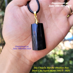 MẶT DÂY CHUYỀN ĐÁ MÀU ĐEN CHO NGƯỜI MỆNH THUỶ - MỘC