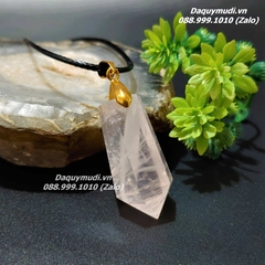 MẶT DÂY CHUYỀN LỤC GIÁC ĐÁ THẠCH ANH HỒNG TỰ NHIÊN