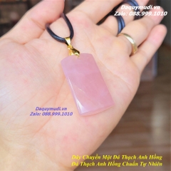 DÂY CHUYỀN MẶT ĐÁ THẠCH ANH HỒNG TỰ NHIÊN