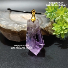 MẶT DÂY CHUYỀN LỤC GIÁC ĐÁ THẠCH ANH TÍM TỰ NHIÊN