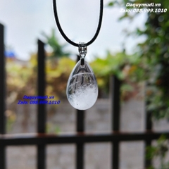 MẶT DÂY CHUYỀN HÌNH GIỌT NƯỚC ĐÁ THẠCH ANH TRẮNG TỰ NHIÊN