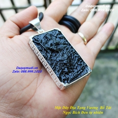 MẶT DÂY CHUYỀN ĐỊA TẠNG VƯƠNG BỒ TÁT NGỌC BÍCH ĐEN TỰ NHIÊN