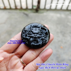 MẶT DÂY CHUYỀN HÌNH RỒNG NGỌC BÍCH ĐEN TỰ NHIÊN