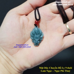 MẶT DÂY CHUYỀN HỒ LY NGỌC PHỈ THUÝ MÀU XANH