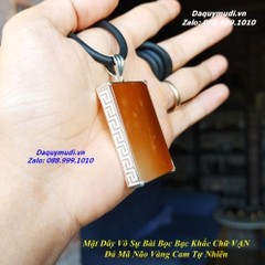 MẶT DÂY CHUYỀN NAM ĐÁ MÃ NÃO VÀNG BỌC BẠC