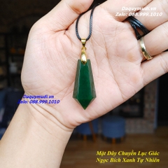 MẶT DÂY CHUYỀN LỤC GIÁC NGỌC BÍCH XANH TỰ NHIÊN