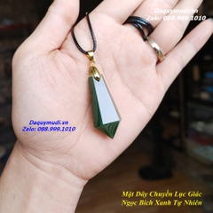 MẶT DÂY CHUYỀN LỤC GIÁC NGỌC BÍCH XANH TỰ NHIÊN
