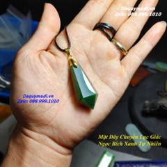MẶT DÂY CHUYỀN LỤC GIÁC NGỌC BÍCH XANH TỰ NHIÊN