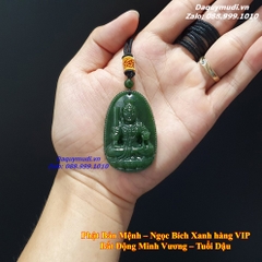 MẶT PHẬT BẢN MỆNH BẤT ĐỘNG MINH VƯƠNG NGỌC BÍCH XANH  - HÀNG VIP