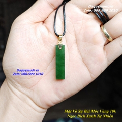 DÂY CHUYỀN MẶT NGỌC MÀU XANH LỤC MÓC VÀNG 10K