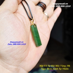 DÂY CHUYỀN MẶT NGỌC MÀU XANH LỤC MÓC VÀNG 10K