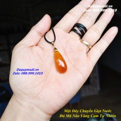 DÂY CHUYỀN NỮ GIỌT NƯỚC ĐÁ MÃ NÃO VÀNG CAM - HÀNG ĐẸP