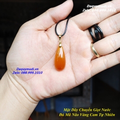 DÂY CHUYỀN NỮ GIỌT NƯỚC ĐÁ MÃ NÃO VÀNG CAM - HÀNG ĐẸP