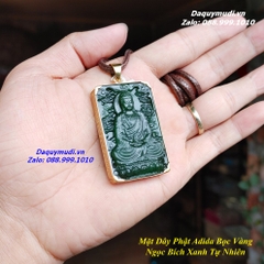 MẶT DÂY CHUYỀN PHẬT ADIDA NGỌC BÍCH XANH BỌC VÀNG 10K