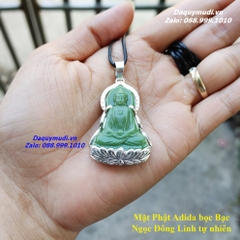MẶT DÂY CHUYỀN PHẬT ADIDA NGỌC ĐÔNG LINH BỌC BẠC