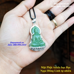 MẶT DÂY CHUYỀN PHẬT ADIDA NGỌC ĐÔNG LINH BỌC BẠC