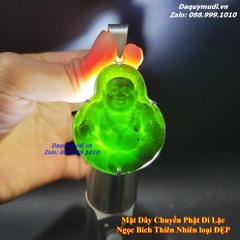 MẶT DÂY CHUYỀN PHẬT DI LẶC NGỌC BÍCH XANH BỌC BẠC - HÀNG VIP