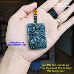 MẶT DÂY CHUYỀN BỒ TÁT PHỔ HIỀN NGỌC BÍCH XANH SAPHIA TỰ NHIÊN