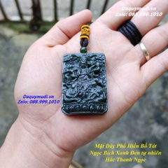 MẶT DÂY CHUYỀN BỒ TÁT PHỔ HIỀN NGỌC BÍCH XANH SAPHIA TỰ NHIÊN