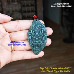 MẶT DÂY CHUYỀN HÌNH RỒNG NGỌC BÍCH XANH SAPHIA TỰ NHIÊN