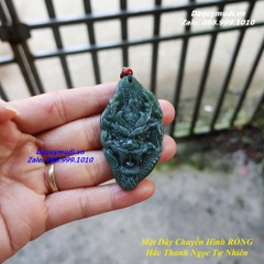 MẶT DÂY CHUYỀN HÌNH RỒNG NGỌC BÍCH XANH SAPHIA TỰ NHIÊN